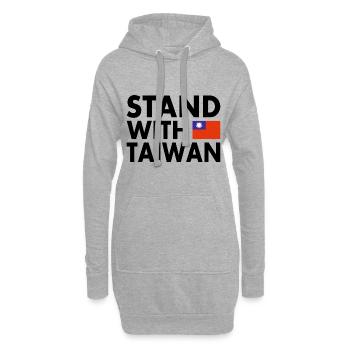 Stand with taiwan - Hoodie-Kleid - Grau meliert - Vorne