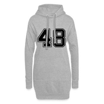 48 - Hoodie-Kleid - Grau meliert - Vorne