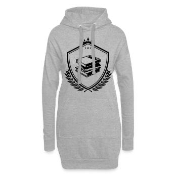 Bücher lernen wappen - Hoodie-Kleid - Grau meliert - Vorne