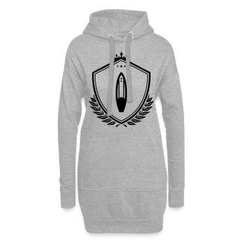Surfbrett wappen - Hoodie-Kleid - Grau meliert - Vorne