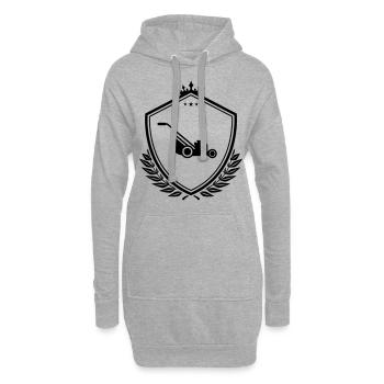 Rasenmäher icon wappen - Hoodie-Kleid - Grau meliert - Vorne