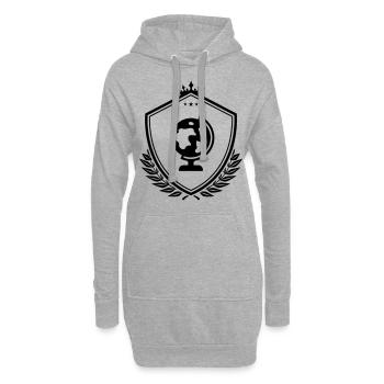 Armoiries du symbole du globe - Sweat-shirt à capuche long Femme - gris chiné - Devant