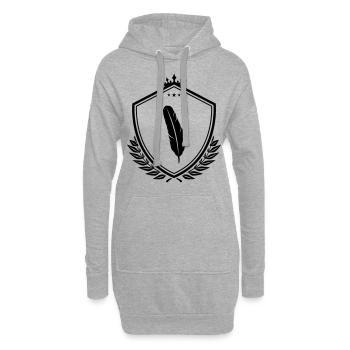 Armoiries des plumes - Sweat-shirt à capuche long Femme - gris chiné - Devant