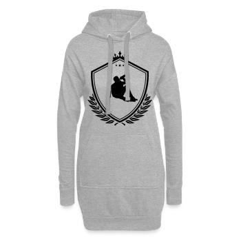 Alkohol trinken betrunken Wappen - Hoodie-Kleid - Grau meliert - Vorne