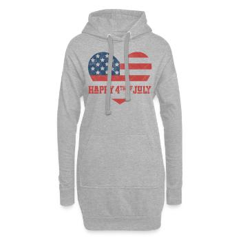 Joyeux 4 juillet - Sweat-shirt à capuche long Femme - gris chiné - Devant