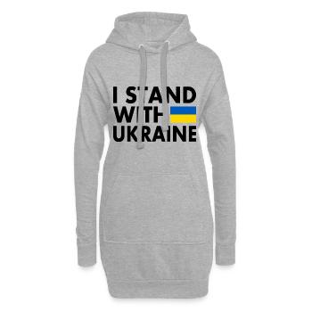 I stand with ukraine - Hoodie-Kleid - Grau meliert - Vorne