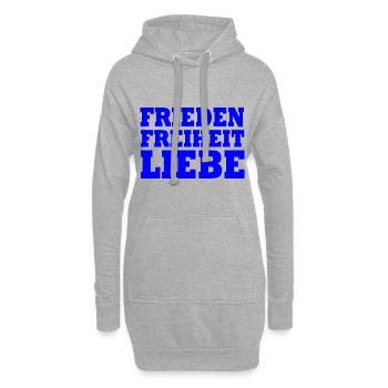 Frieden freiheit liebe - Hoodie-Kleid - Grau meliert - Vorne