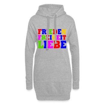 Frieden freiheit liebe - Hoodie-Kleid - Grau meliert - Vorne