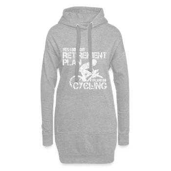 Rentner Ruhestand Fahrradfahren Radsport - Hoodie-Kleid - Grau meliert - Vorne