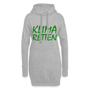 Klima retten - Hoodie-Kleid - Grau meliert - Vorne