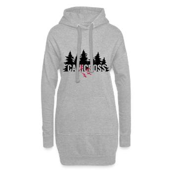 Canicross dogrun « courir avec un chien » - Sweat-shirt à capuche long Femme - gris chiné - Devant
