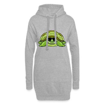 Tortue - Sweat-shirt à capuche long Femme - gris chiné - Devant