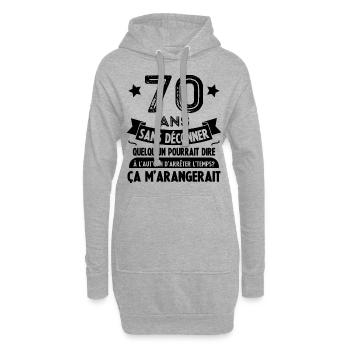 70 ans anniversaire 70 anniversaire cadeau 70 ans - Sweat-shirt à capuche long Femme - gris chiné - Devant