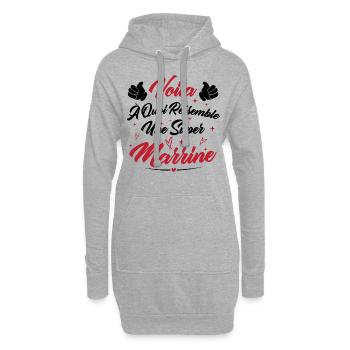 Voilà à quoi ressemble une super marraine - Sweat-shirt à capuche long Femme - gris chiné - Devant