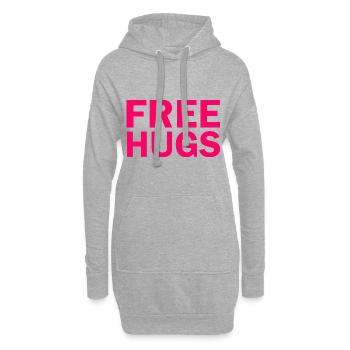 Free hugs - Sweat-shirt à capuche long Femme - gris chiné - Devant