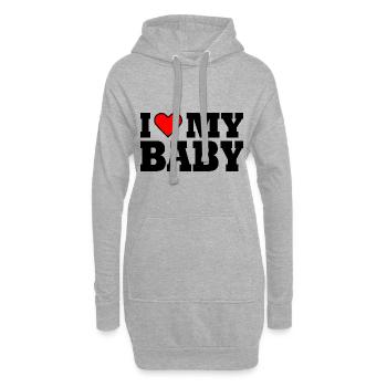 I love my baby - Hoodie-Kleid - Grau meliert - Vorne