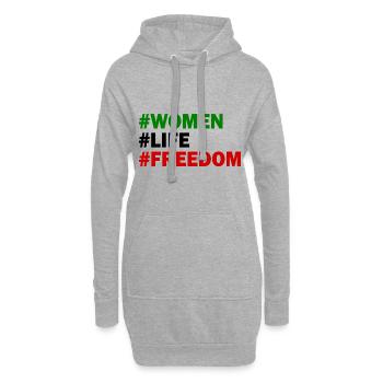 Women life freedom - Sweat-shirt à capuche long Femme - gris chiné - Devant