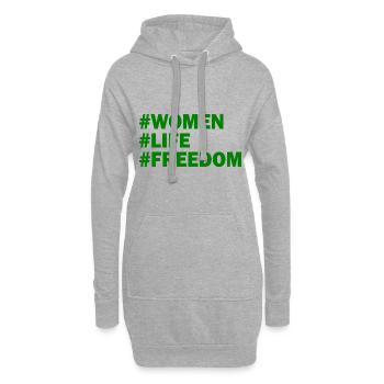 Women life freedom - Sweat-shirt à capuche long Femme - gris chiné - Devant