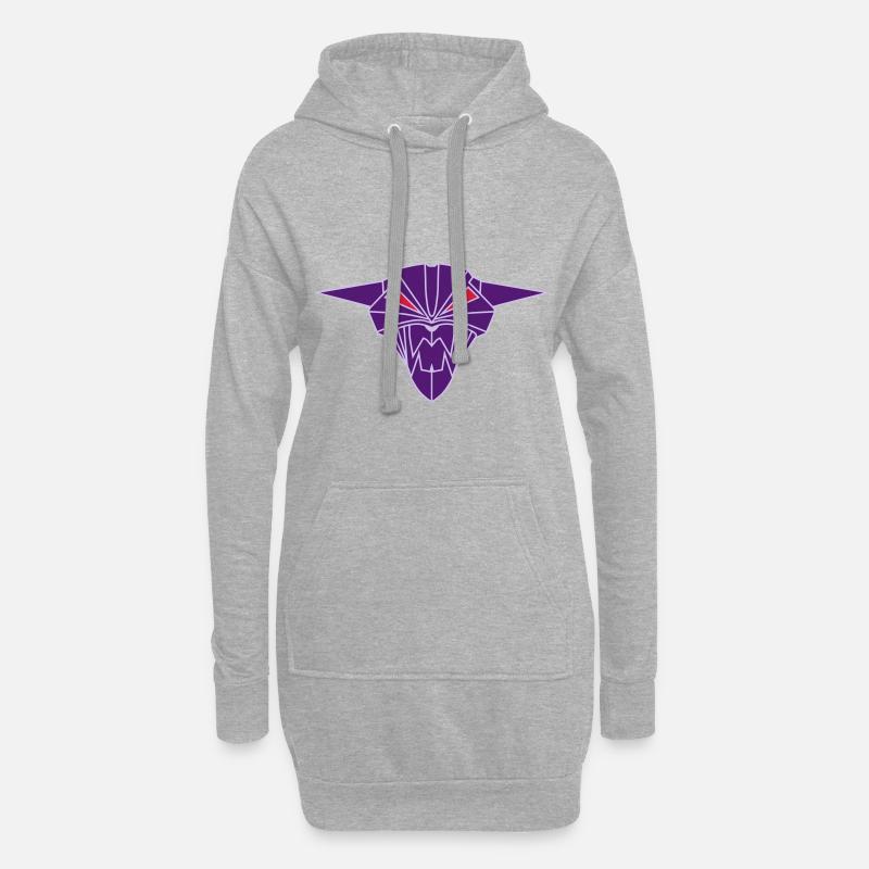 BIONIC DEVIL CAT !!! - Hoodie Dress - heather grey