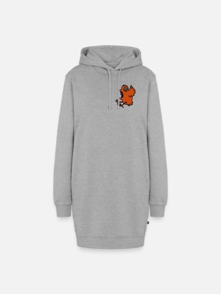 Vogel Schreck - Hoodie-Kleid - Grau meliert