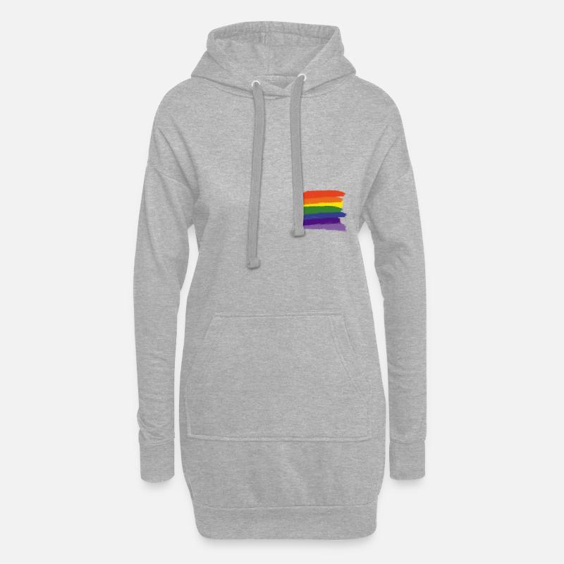 Regenbogen-Pinsel - Hoodie-Kleid - Grau meliert