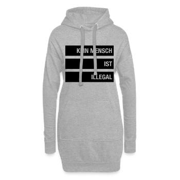 Aucun être humain n'est un antiraciste illégal - Sweat-shirt à capuche long Femme - gris chiné - Devant