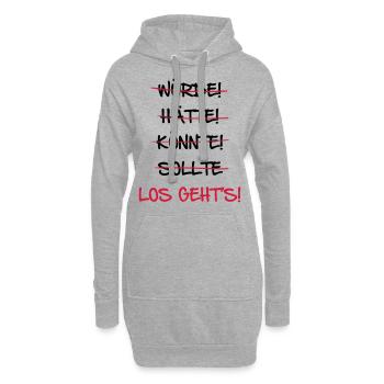 Allez-y, lancez-vous - Sweat-shirt à capuche long Femme - gris chiné - Devant