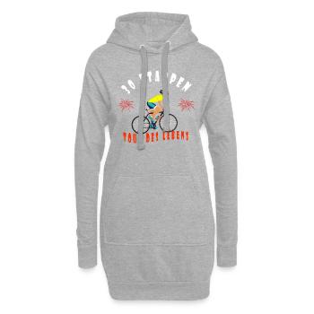 30 Etappen Tour des Lebens Geburtstag Radfahrer - Hoodie-Kleid - Grau meliert - Vorne