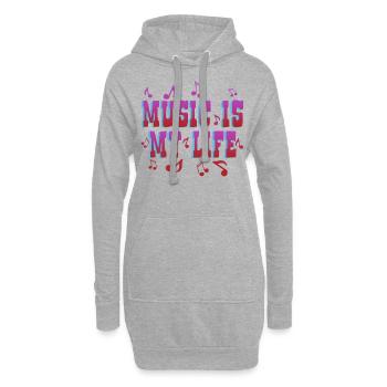 Music is Life vibe, i love music, pop music - Hoodie-Kleid - Grau meliert - Vorne