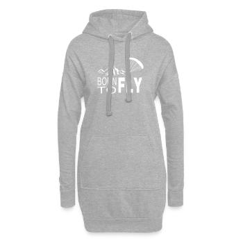 Parapente, montagnes - Sweat-shirt à capuche long Femme - gris chiné - Devant