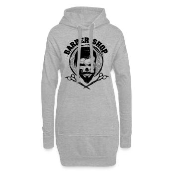 Barber Shop Totenkopf mit Scheren - Hoodie-Kleid - Grau meliert - Vorne