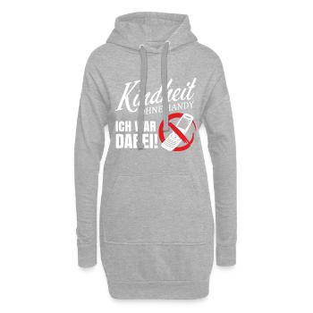 Kindheit ohne Handy - 80er 90er 70er Spruch - Hoodie-Kleid - Grau meliert - Vorne