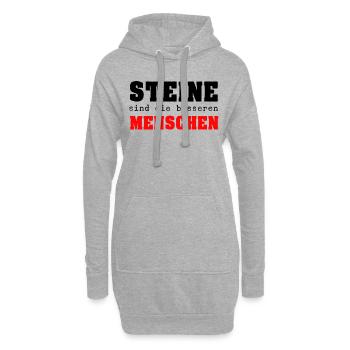 Steine sind die besseren Menschen - Hoodie-Kleid - Grau meliert - Vorne