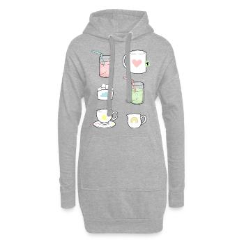 Fika Gear - Sweat-shirt à capuche long Femme - gris chiné - Devant