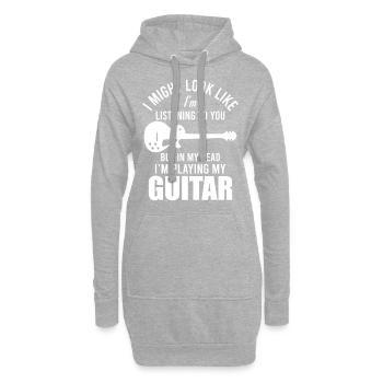 Gitarre lustige Sprüche Musik - Hoodie-Kleid - Grau meliert - Vorne