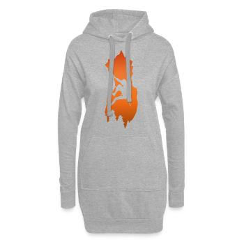 montée - Sweat-shirt à capuche long Femme - gris chiné - Devant