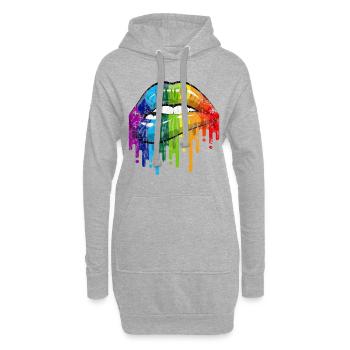Gay Pride - Sweat-shirt à capuche long Femme - gris chiné - Devant