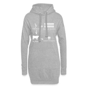 Vegan - Hoodie-Kleid - Grau meliert - Vorne