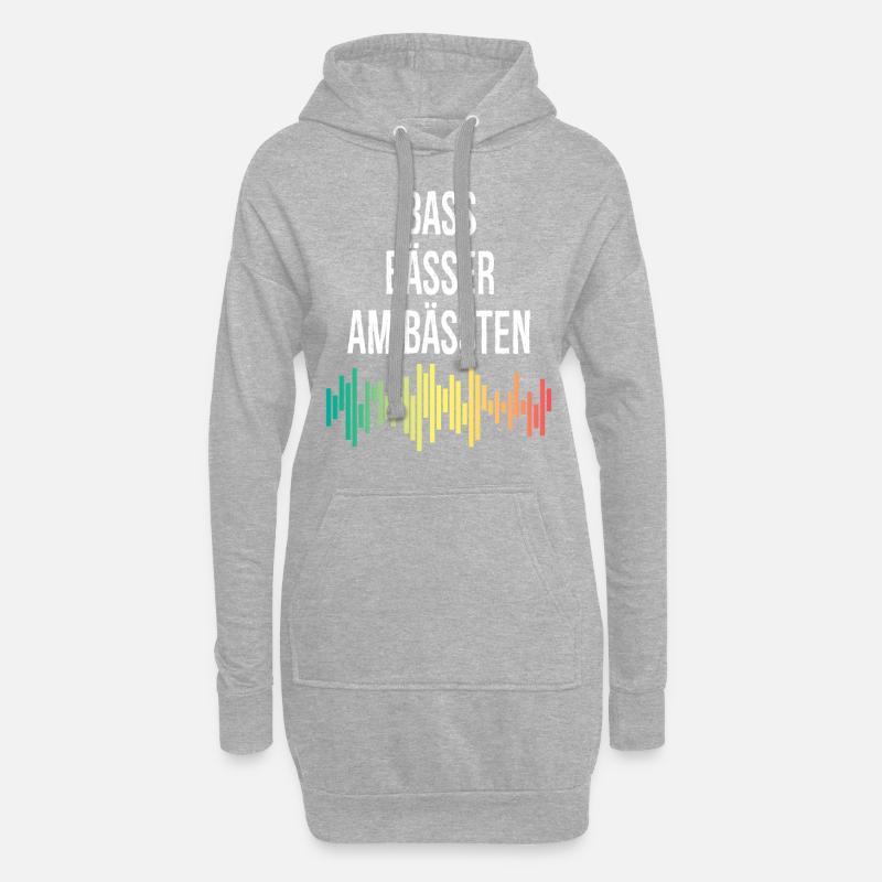 Techno - Hoodie-Kleid - Grau meliert