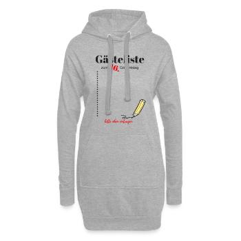 Gästeliste zum 16. Geburtstag - Hoodie-Kleid - Grau meliert - Vorne