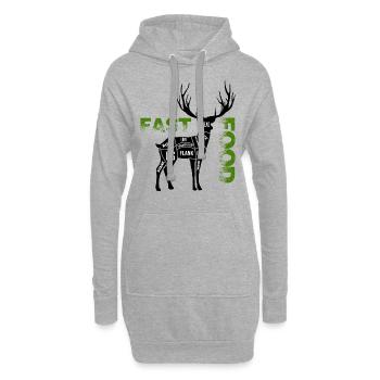 Chasseur drôle - Sweat-shirt à capuche long Femme - gris chiné - Devant