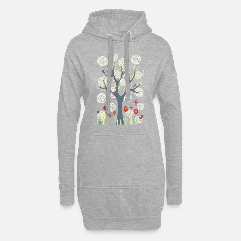Der Garten - Hoodie-Kleid - Grau meliert