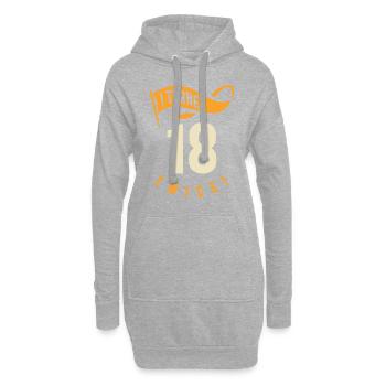 Ich bin zweimal 18 geworden! Lustiges 36. Geburtstagsgeschenk - Hoodie-Kleid - Grau meliert - Vorne