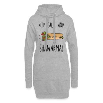 Shawarma arabe nourriture kebab cadeau drôle - Sweat-shirt à capuche long Femme - gris chiné - Devant