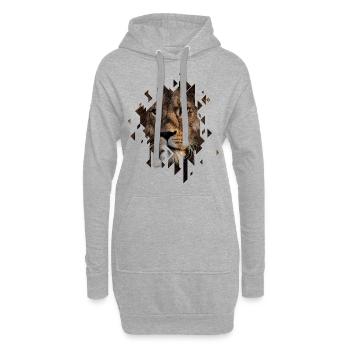 Löwe Lion König Dschungel Afrika Safari Tier - Hoodie-Kleid - Grau meliert - Vorne