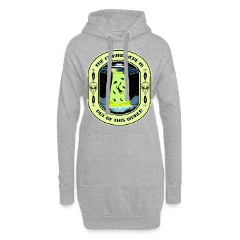 La pêche ici est hors de ce monde la pêche aux OVNIS - Sweat-shirt à capuche long Femme - gris chiné - Devant