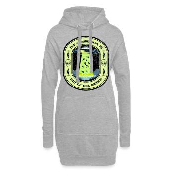 La pêche ici est hors de ce monde la pêche aux OVNIS - Sweat-shirt à capuche long Femme - gris chiné - Devant