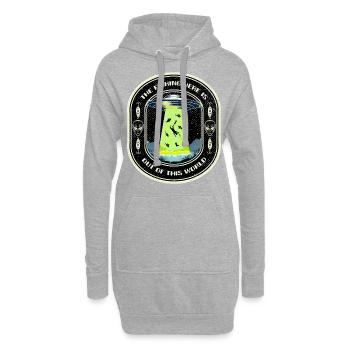 La pêche ici est hors de ce monde la pêche aux OVNIS - Sweat-shirt à capuche long Femme - gris chiné - Devant