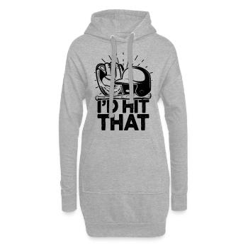 Ich würde diesen lustigen Baseball-Fan treffen - Hoodie-Kleid - Grau meliert - Vorne