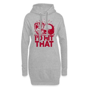 Ich würde diesen lustigen Baseball-Fan treffen - Hoodie-Kleid - Grau meliert - Vorne